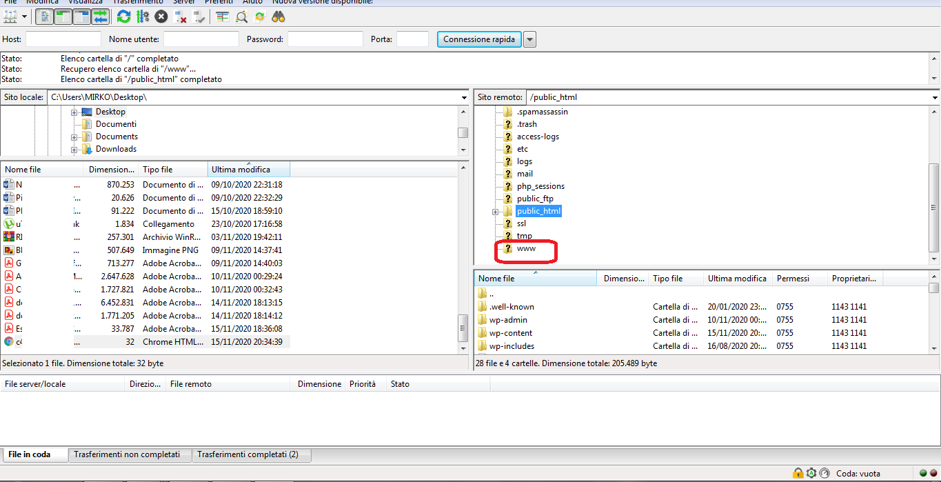 exoclick verifica sito filezilla
