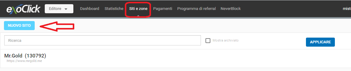 exoclick verifica sito