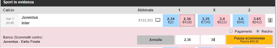 matched betting bancare su betfair