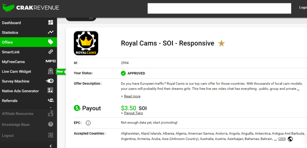crackrevenue come guadagnare da casa con un sito adult