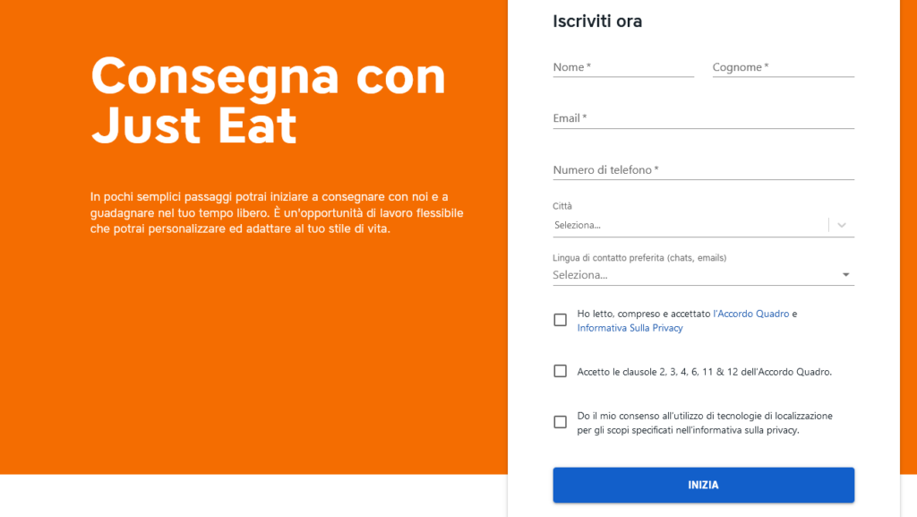 lavorare per just eat