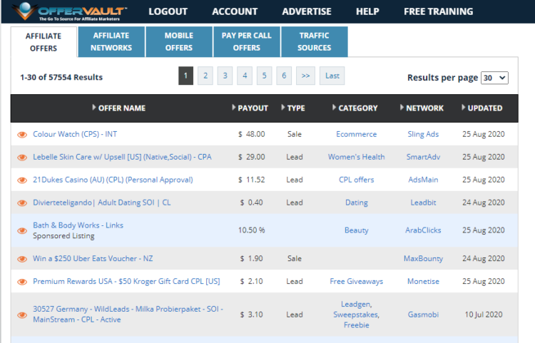offer vault affiliate marketing network