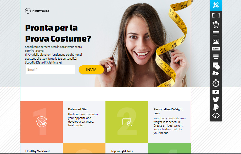 landing page getresponse dieta