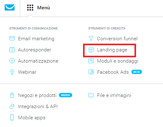 getresponse landing page