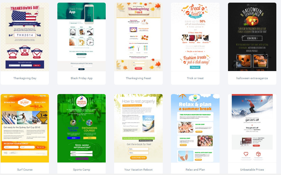 landing page getresponse