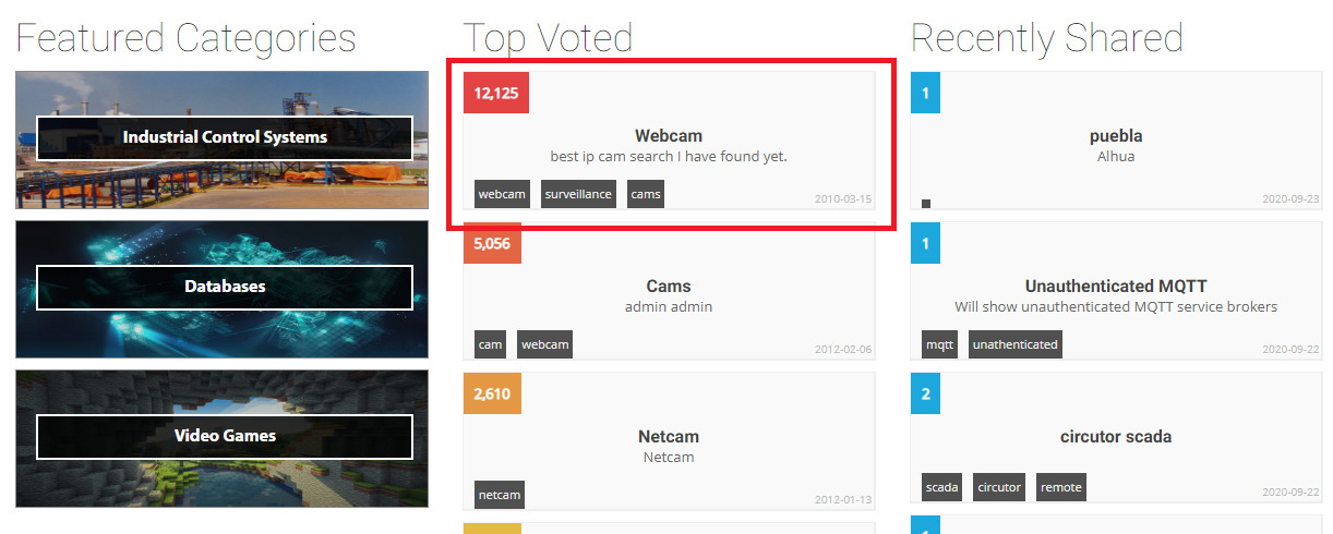 shodan webcam