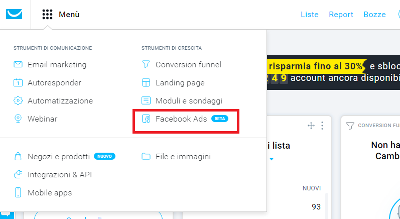 campagna facebook ads clickbank landing page
