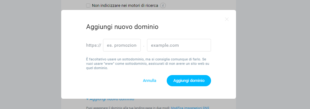 dominio personalizzato getresponse
