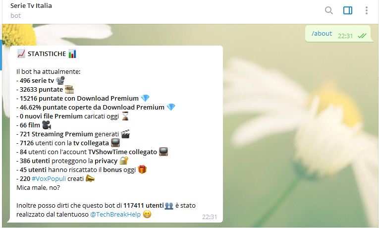 guardare serie tv gratis telegram bot