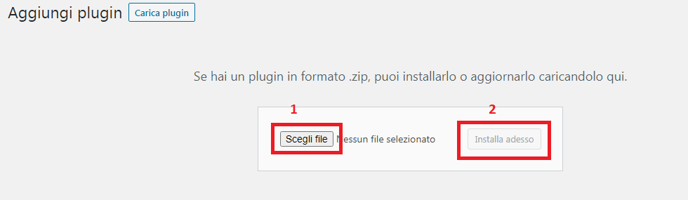 carica nuovo plugin wordpress