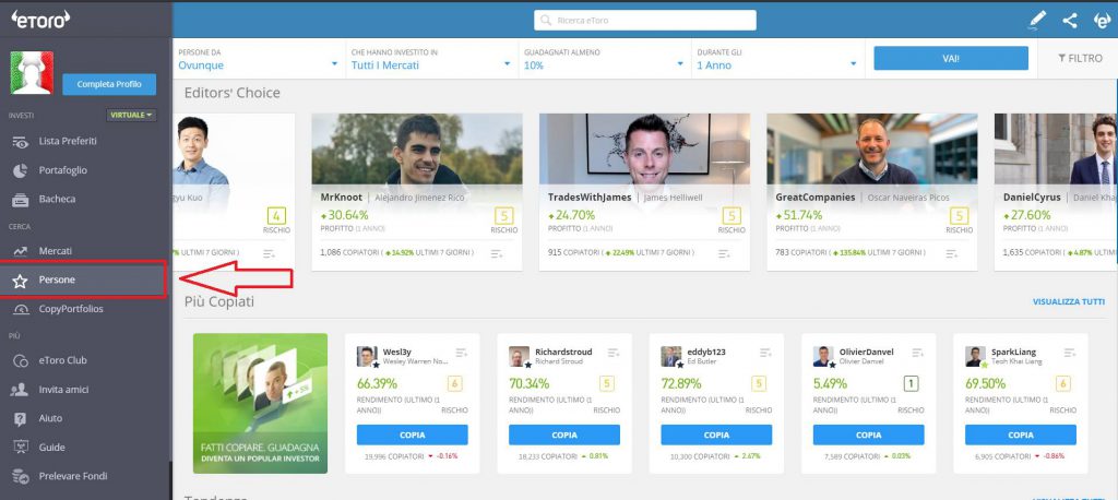 social trading etoro persone da copiare