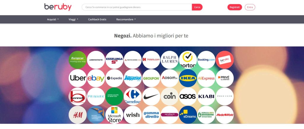 migliori negozi cashback beruby